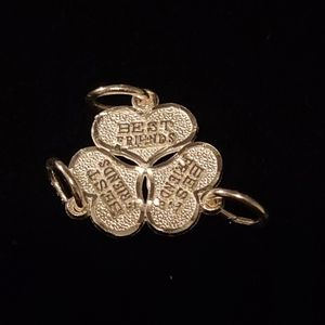 925 sterling silver BFF break away pendant clover to hearts NWOT